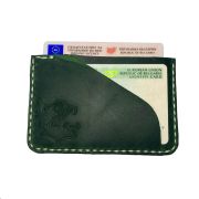 Портфейл за карти от 100% естествена зелена кожа 