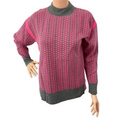 Дамско полуполо в светла циклама и сиво