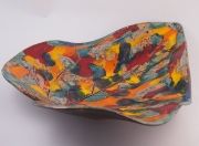Hand-made ceramic painted plate