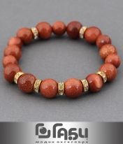  SUNNY AVENTURINE BRACELET WITH METAL ELEMENTS