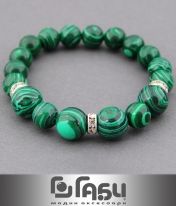  Bracelet - Malachite with metal elements