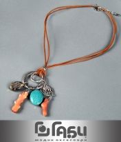Fun necklace - Coral and Turquoise