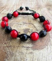 Bracelet of "Mayorka" pearls and natural onyx