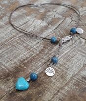 Stylish necklace of genuine leather