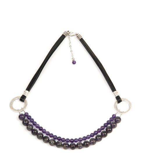 Stylish necklace of velour