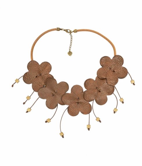 Stylish necklace of velour
