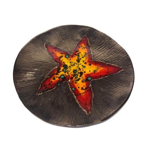 Hand-made ceramic painted plate