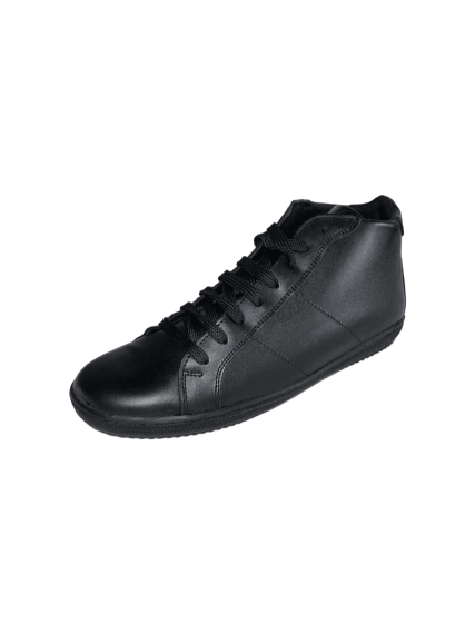 Мъжки високи кецове от естествена кожа в черно