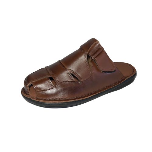 Men’s brown genuine leather slippers