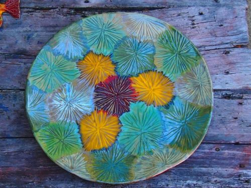 Hand-made ceramic painted plate