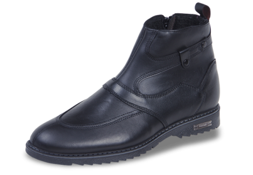MEN'S WINTER BOOTS WITH ZIPPER AND DECORATIVE STITCHING