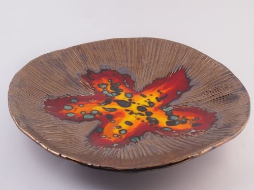 Hand-made ceramic painted plate