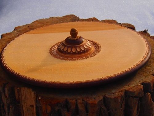 Hand-made wooden revolving tray and saltern