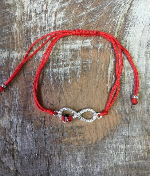 Red Bracelet - Infinity with ladybug