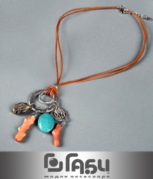 Fun necklace - Coral and Turquoise