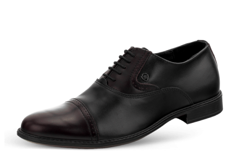 MEN'S OFFICIAL SHOES WITH TIES IN BLACK AND BURGUNDY COLOR