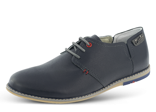 MEN'S LOAFERS IN DARK BLUE NAPPA WITH DECORATIVE STITCHES