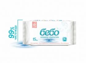 Wet wipes - bebo 15 pcs. with water