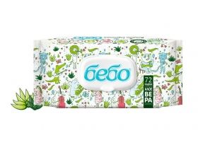 Wet wipes - bebo - 72 pcs. Cap, with Aloe Vera extract