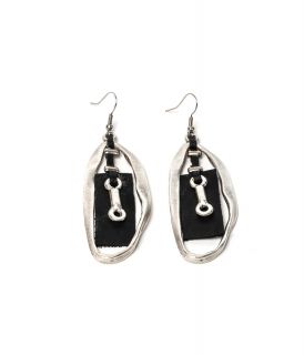 Earrings of genuine leather