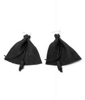 Extravagant earrings of genuine leather