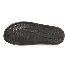 Men’s slippers of black genuine leather