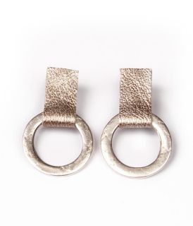 Дамски кожени обеци - FINESSE SILVER