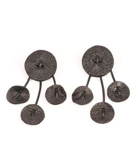 Дамски обеци - LEATHER BUTTON