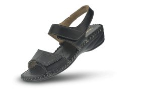 White ladies' sandals with silvery accents