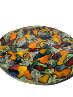 Hand-made ceramic painted plate