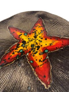 Hand-made ceramic painted plate