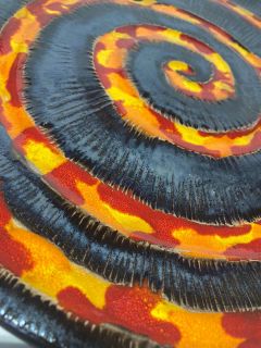 Hand-made ceramic painted plate