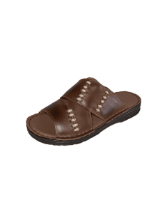 Men’s slippers of brown genuine leather