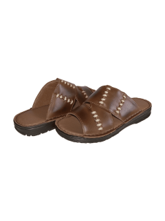 Men’s slippers of brown genuine leather
