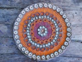 Hand-made ceramic painted plate