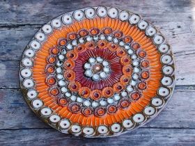 Hand-made ceramic painted plate