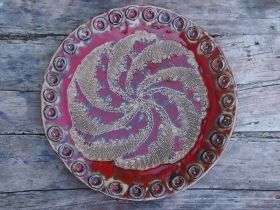 Hand-made ceramic painted plate