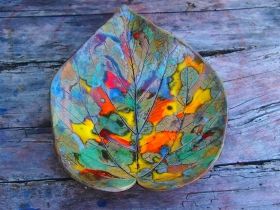 Hand-made ceramic painted plate
