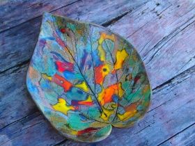 Hand-made ceramic painted plate