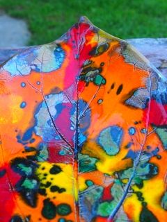 Hand-made ceramic painted plate