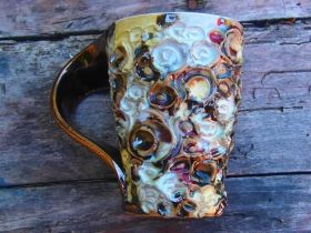 Hand-made ceramic painted cup