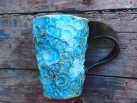 Hand-made ceramic painted cup