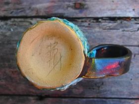 Hand-made ceramic painted cup