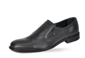 MEN'S FORMAL SHOES WITH PERFORATION AND METAL LOGO