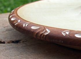 Hand-made wooden tray and saltern