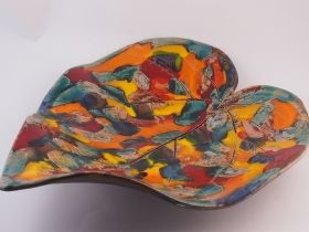 Hand-made ceramic painted plate