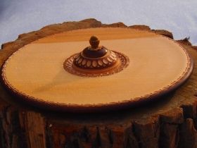 Hand-made wooden revolving tray and saltern