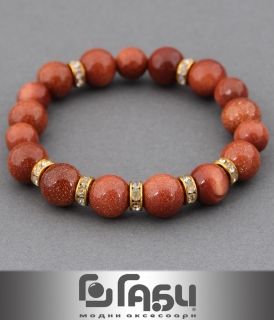  SUNNY AVENTURINE BRACELET WITH METAL ELEMENTS