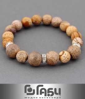 Bracelet - Jasper with metal elements