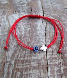 Red Bracelet - Eye with cross